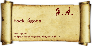 Hock Ágota névjegykártya