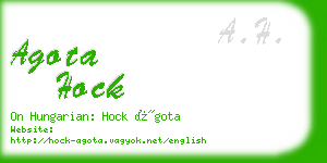 agota hock business card